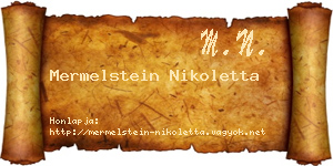 Mermelstein Nikoletta névjegykártya